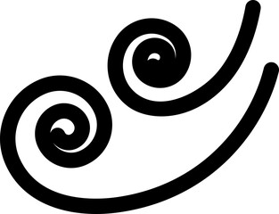 Black silhouette windy weather icon