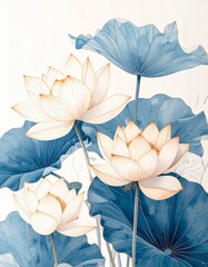 Stylized lotus floral ornamental design