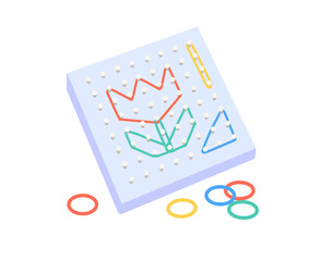 輪ゴムパターンボードのイラスト