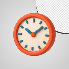 3D Cartoon Wall Clock Illustration