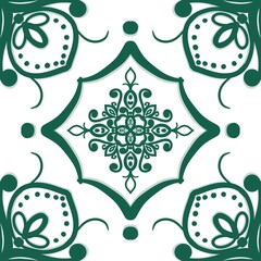 Seamless pattern with green tiles