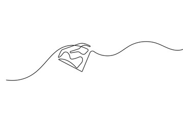 Diamond continuous one line drawing minimalist style isolated outline vector illustration design
