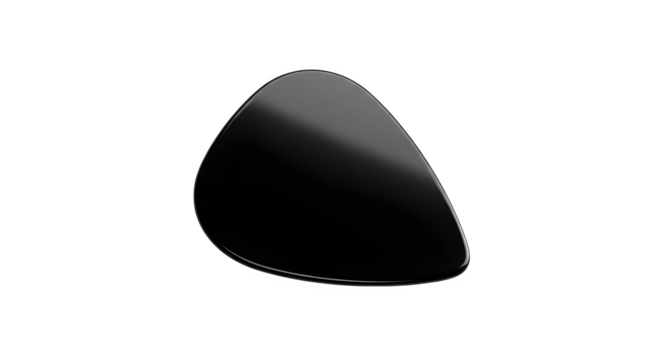 Abstract black guitar pick isolated on transparent background essential for musicians, providing control and precision for strumming and playing melodies