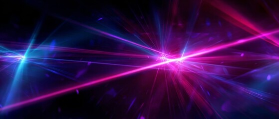 Obraz premium Abstract Glowing Laser Beams in Pink and Blue.