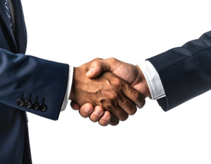 Close-up of two business people shaking hands, agreeing to a deal