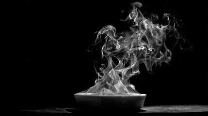 Abstract Smoke Horse Silhouette In Bowl