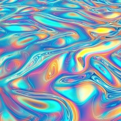 Obraz premium Fluid iridescent swirls in vibrant, psychedelic hues