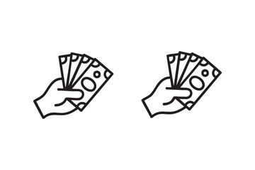 Cash Transaction Icon Black and White Business Payment Vector