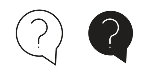 Question icon art in black and white