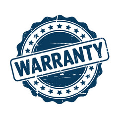 Blue Warranty Seal Stamp with Stars Product Guarantee Symbol Illustration