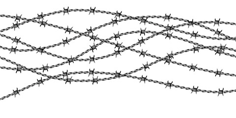 Barbed wire fence. Barbed wire  border. 