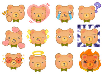 くま 表情 バリエーション イラスト
