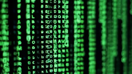 Falling Green Matrix Code on a Black Background. - Powered by Adobe