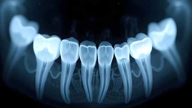 Ultra-realistic teeth x-ray with crown details