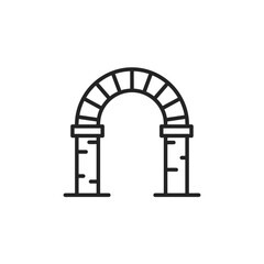 Fototapeta premium Simple line art of an arch structure in minimalist style 