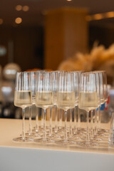 Elegant Champagne Flutes Filled and Ready for Toast