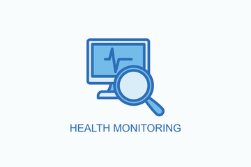 Health Monitoring Icon Or Logo Isolated Vector Illustration