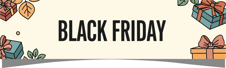 Black Friday shopping woman with phone and gifts holding discount sign in casual winter outfit vector illustration 