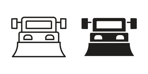 Snowplow icon art in black and white