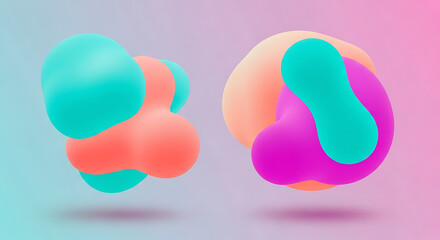 Glossy 3D Liquid Blob Abstract