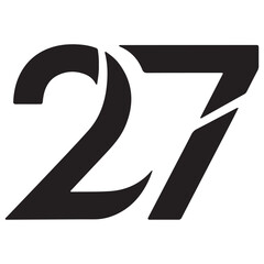 Stylized Black Graphic Design of Number Twenty-Seven
