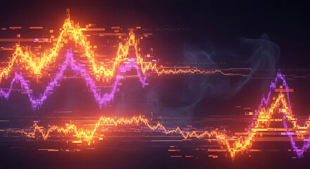 Halloween Abstract Neon Glitch Background