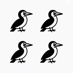 Obraz premium A beautiful varieties seabirds silhouette.