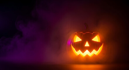 Neon Pumpkin Glow Halloween Background