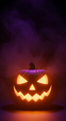 Neon Pumpkin Glow Halloween Background
