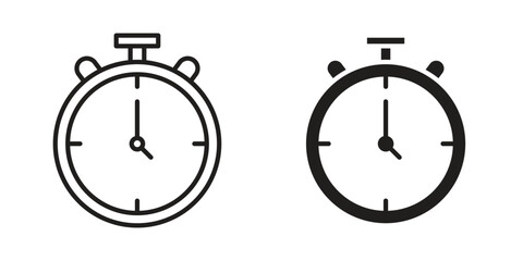 Stopwatch icon art in black and white