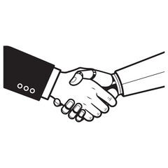Human and Robotic Hand Shaking Concept Illustration