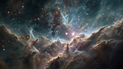Obraz premium Cosmic nebula landscape