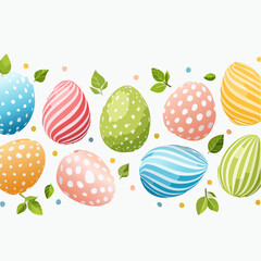 Easter composition made with colorful eggs. Creative holiday concept. Flat lay