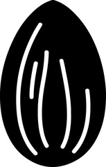 almond nut silhouette vector illustration