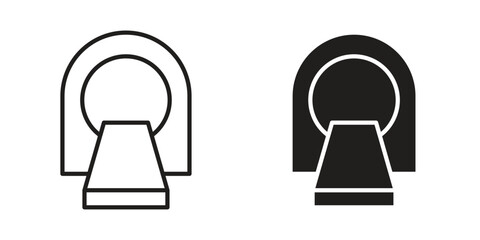 Tomography icon art in black and white