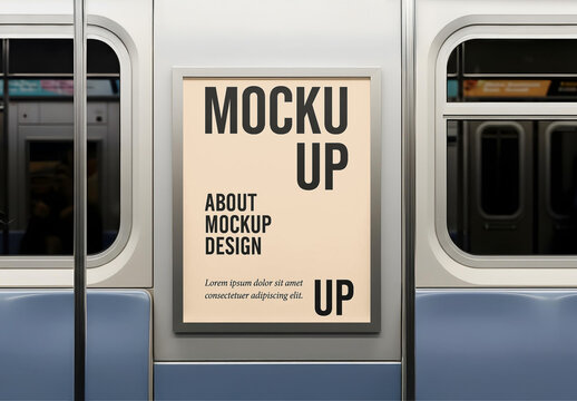 Subway Advertisement Poster Mockup