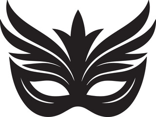 Elegant black masquerade mask silhouette for new year's eve parties and celebrations