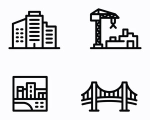 Obraz premium Urban Landscape Featuring Architectural Icons and Construction Sites Depicting City Development and Infrastructure Projects, Modern Urbanization, and Civil Engineering