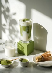 Matcha milk tea