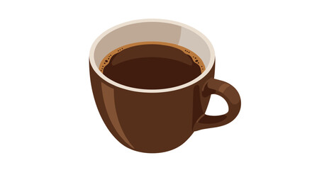 Obraz premium Realistic 3d brown coffee mug with dark brew on white background