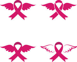 Breast cancer awareness ribbon symbol for health campaigns and support graphics
