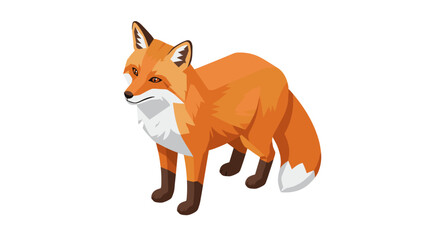 Obraz premium Geometric fox standing on white background in low poly art style