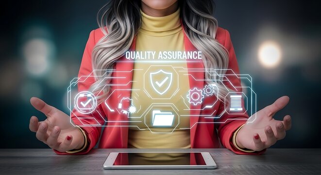 Modern Futuristic Quality Assurance Management System Concept on Digital Interface