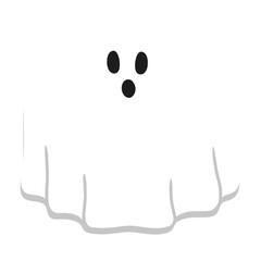 Fototapeta premium Cute White Ghost Cartoon Character Isolated Illustration