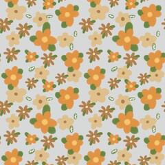 Warm Floral Pattern Cartoon Seamless