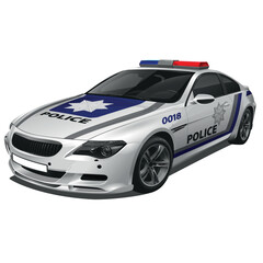 Modern Police Car Vector Illustration