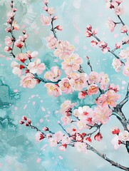 Delicate cherry blossoms background