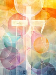 Layered translucent abstract background