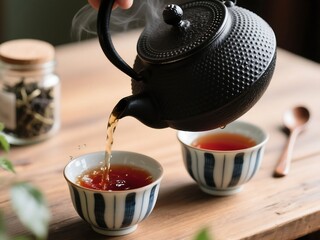 Warm and Cozy Tea Time with Traditional Japanese Teapot 