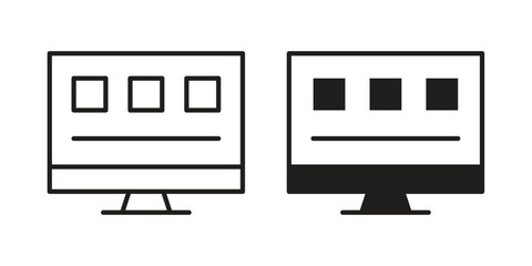 Web appsS icon art in black and white